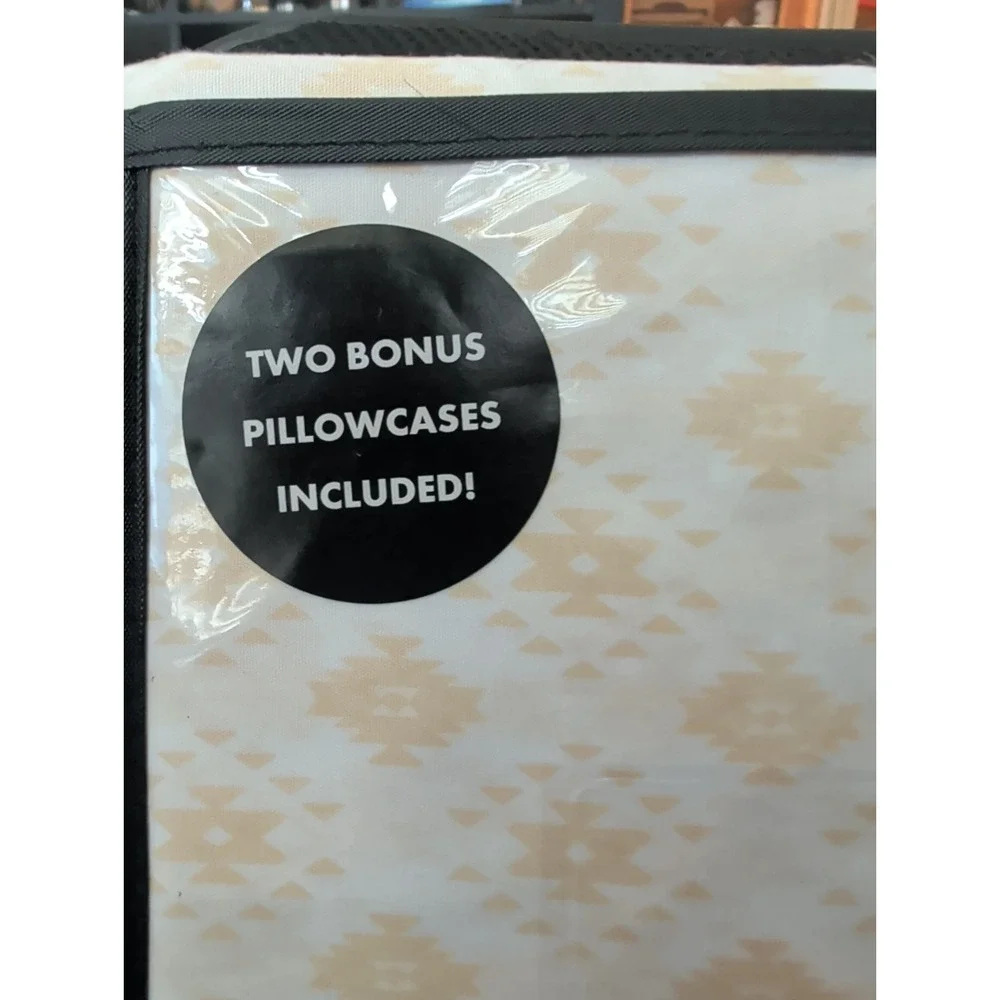 Wrangler 6 pc Queen Sheet Set Miles Beige Tan Season Comfort Southwest Diamond